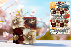 Cute 15oz Mug Wrap Png Artwork , 3D Flower Product Image 1