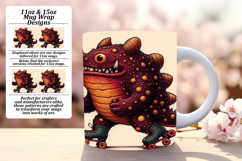 Elegant 11oz Mug Wrap Png Design , Monster Product Image 1