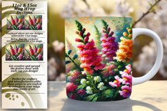 Floral 15oz Mug Wrap Png Design , Flower Product Image 1