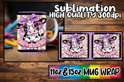 Bright spirits 11oz 15oz sublimation wrap, Cute Cow Product Image 1