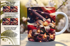 Warm 11oz Mug Wrap Png Template , USA Flag Product Image 1
