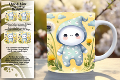 Sweet 15oz Mug Wrap Png Artwork , Cute Ghost Product Image 1