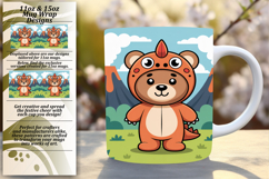 Gift 15oz Mug Wrap Png Design , Cute Bear Product Image 1