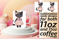 Enchanted Cat Watercolor Mug Wrap - Spring Fantasy Product Image 1