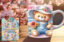 Chic 11oz Mug Wrap Png Template , Teddy Bear Product Image 1