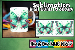 Radiant moments sublimation 11oz 15oz mug wrap, Butterfly Product Image 1