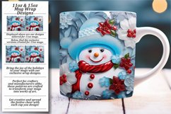 Holiday Joy in Vibrant 3D Snowman Christmas Mug Wrap Product Image 1