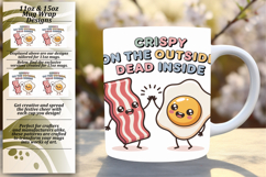Bold 15oz Mug Wrap Png Design , Kawaii Food Product Image 1