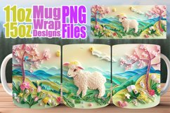 Colorful Easter 3D Mug Design - 11oz 15oz, Happy Vibes Product Image 1