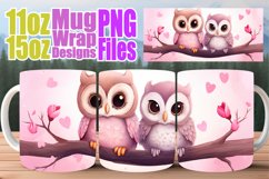 Watercolor Whimsy: Valentine&#039;s Mug Wrap Design Product Image 1