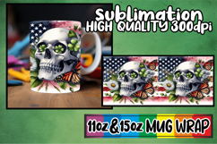 Happy journeys sublimation mug wrap, Skull USA Product Image 1