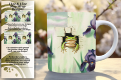 VIBRANT 15oz PNG Mug Wrap Design , Animals In Wall Product Image 1