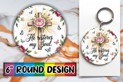 Playful Circle Car Coaster Sublimation, Religious Product Image 1