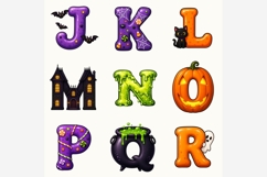 Halloween Alphabet PNG Bundle | 26 Spooky Letters, Pumpkin Product Image 4