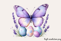 Pastel Easter Butterflies Clipart PNG Product Image 1