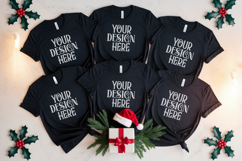 Christmas Family Matching Group Flat Lay T-Shirt Mockups Product Image 1