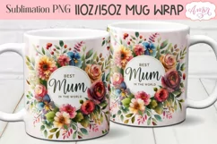 Best Mum Photo Mug Sublimation Design | Mother's Day Mug PNG Product Image 2