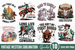 Vintage Western Sublimation Bundle PNG Product Image 1