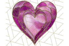 Stained Glass Heart PNG Clipart in Pastel and Bright Colors Product Image 2