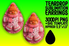 Festive 3D Gingerbread Teardrop Earrings Design Sublimation Product Image 1