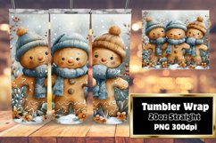 Festive Gingerbread Tumbler Art 20oz Winter Wrap Product Image 1