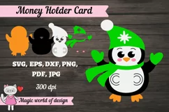 3d Christmas Penguin , Money Holder SVG, paper craft Product Image 2