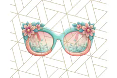 Coral and Aqua Summer Clipart PNG Pastel Tropical Icons Product Image 2