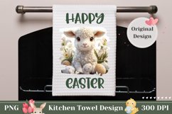 Happy Easter Towel Design, Floral Easter Towel Template Product Image 1
