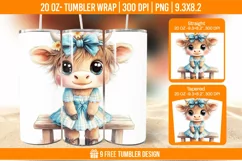 Highland Cow Tumbler Wrap Designs, Sublimation Wrap Product Image 1