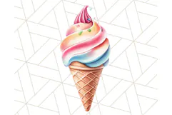 Pastel Sweet Treats Clipart, Ice Cream, Cakes, Donuts Png Product Image 2