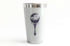 Gothic Magic Wand Glitter Skull Halloween PNG Product Image 3