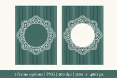 Teal Vintage Lace Wedding Frame PNG Clipart for Invitations Product Image 2