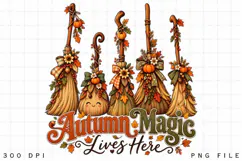 Autumn Magic Lives Here Whimsical Fall Broomstick Product Image 2