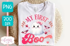 My first boo sublimation PNG | Kids Halloween design PNG Product Image 2