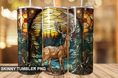 Christmas Stained Glass deer Tumbler Design Product Image 1