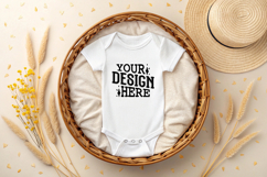 Baby Bodysuit White Mockups, Bodysuit Mockup Product Image 1