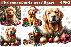 Christmas Retrievers Clipart Bundle PNG Product Image 3