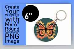 Elegant Round Design Sublimation PNG , Butterfly Product Image 1