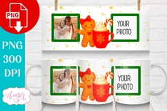Christmas photo mug wrap PNG, Christmas gingerbread man png Product Image 2