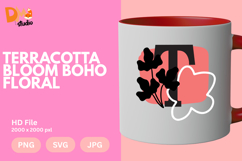 Terracotta Bloom Boho Floral Monogram Product Image 1