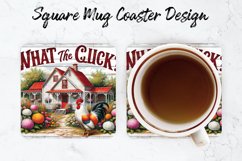 What the Cluck Mug coaster | Coaster | Sublimation Design Product Image 1
