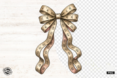 Sewing Measuring Tape Bow PNG Product Image 1