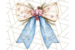 Muted Cozy Christmas Bows PNG Clipart, Winter Holiday Png Product Image 2