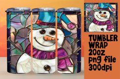 3D Snowman Stained Glass Holiday Tumbler Wrap Product Image 1