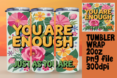 SLEEK 20oz Sublimation Tumbler Template , Flower Quote Product Image 1