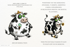 Whimsical Summer Cow Png Clipart Product Image 2