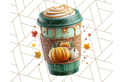 Fall Coffee Cup Clipart PNG, Autumn Mugs, Cozy Drinks Png Product Image 2