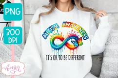 Autism Awareness PNG sublimation, It's ok to be different Product Image 3