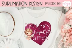 Shot by Cupid's arrow PNG sublimation for Valentine's day Product Image 3