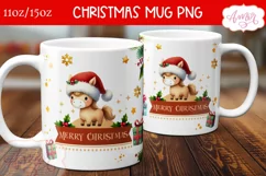 Merry Christmas mug wrap PNG, Horse lover mug template Product Image 2